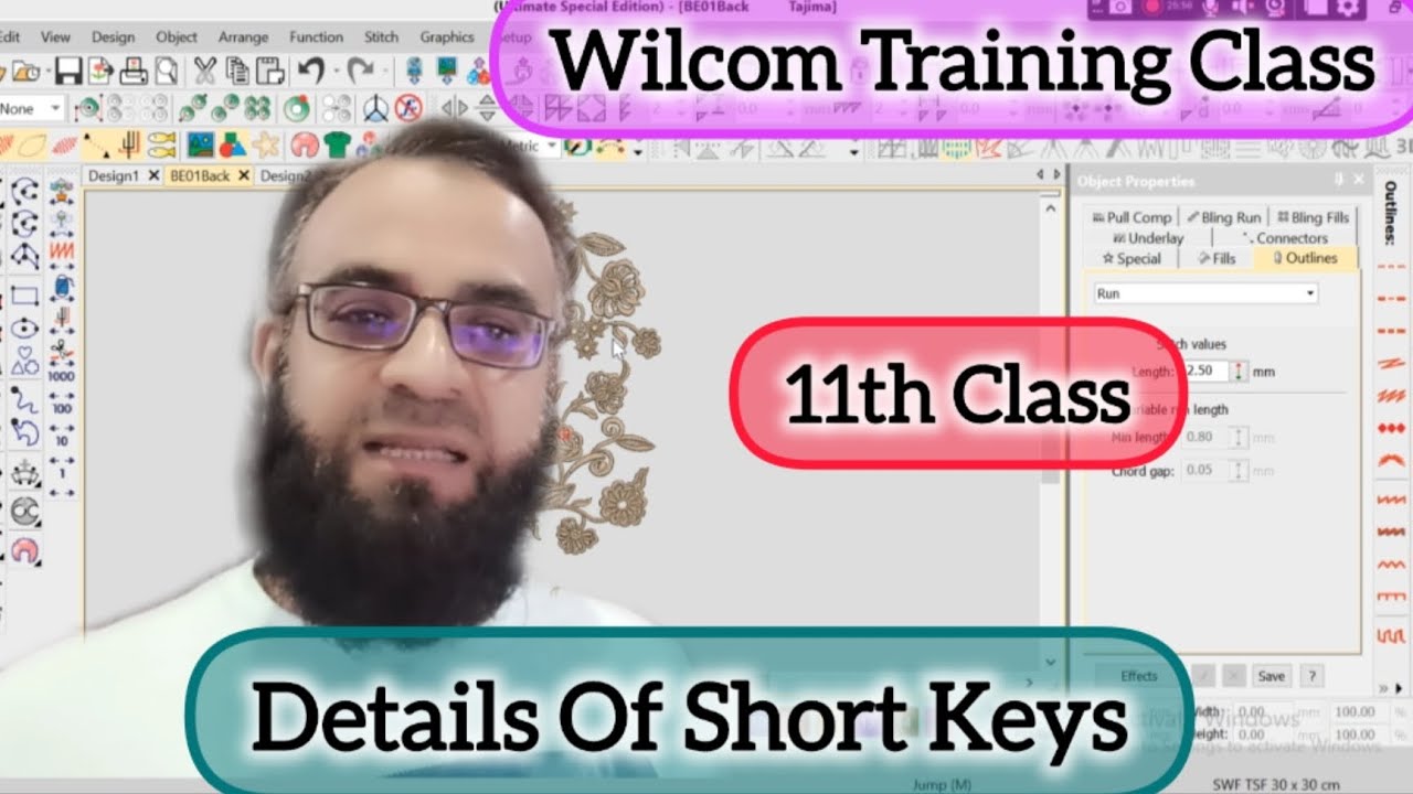 Wilcom Training Class || Details For Short Keys || @welcomtowilcom