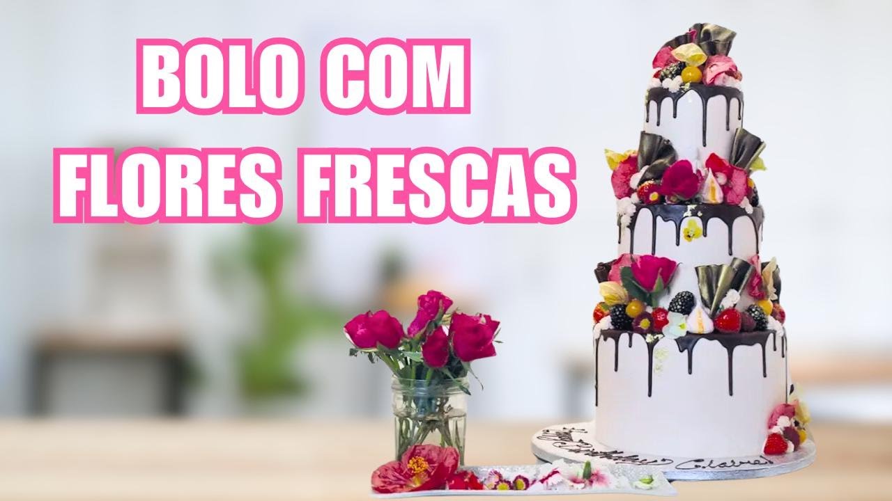 Como Decorar Um Bolo Com Flores Naturais