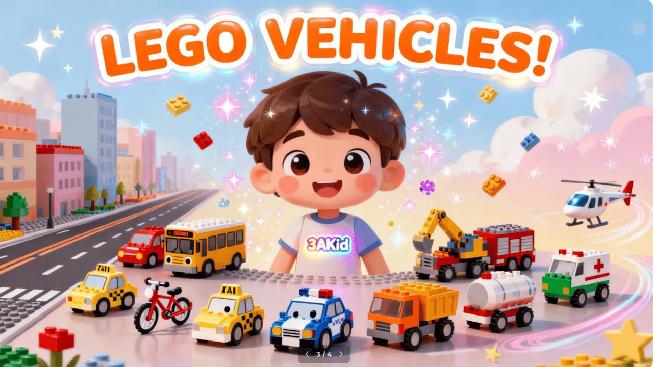 LEGO Vehicles for Kids | Learn Cars, Trucks & Transportation Vocabulary in English