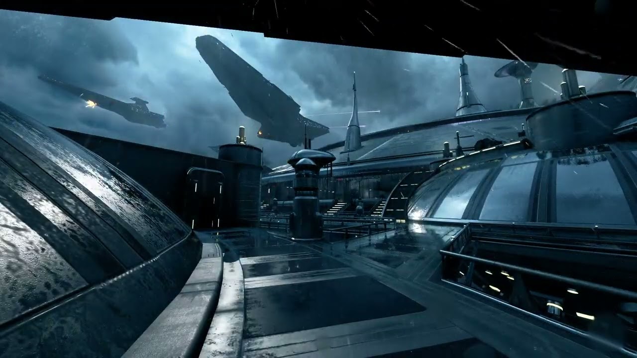 Star Wars Ambience | Distant Battle Sounds In The Rain | No Music, Battle Of Kamino 〖8 Hrs〗