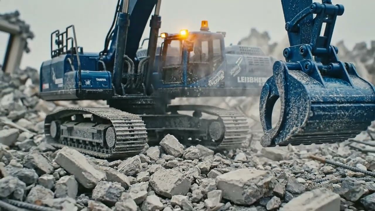 Massive 1:14 RC Liebherr R 9800 Excavator Cleaning Up Heavy Rubble! 🏗️💥