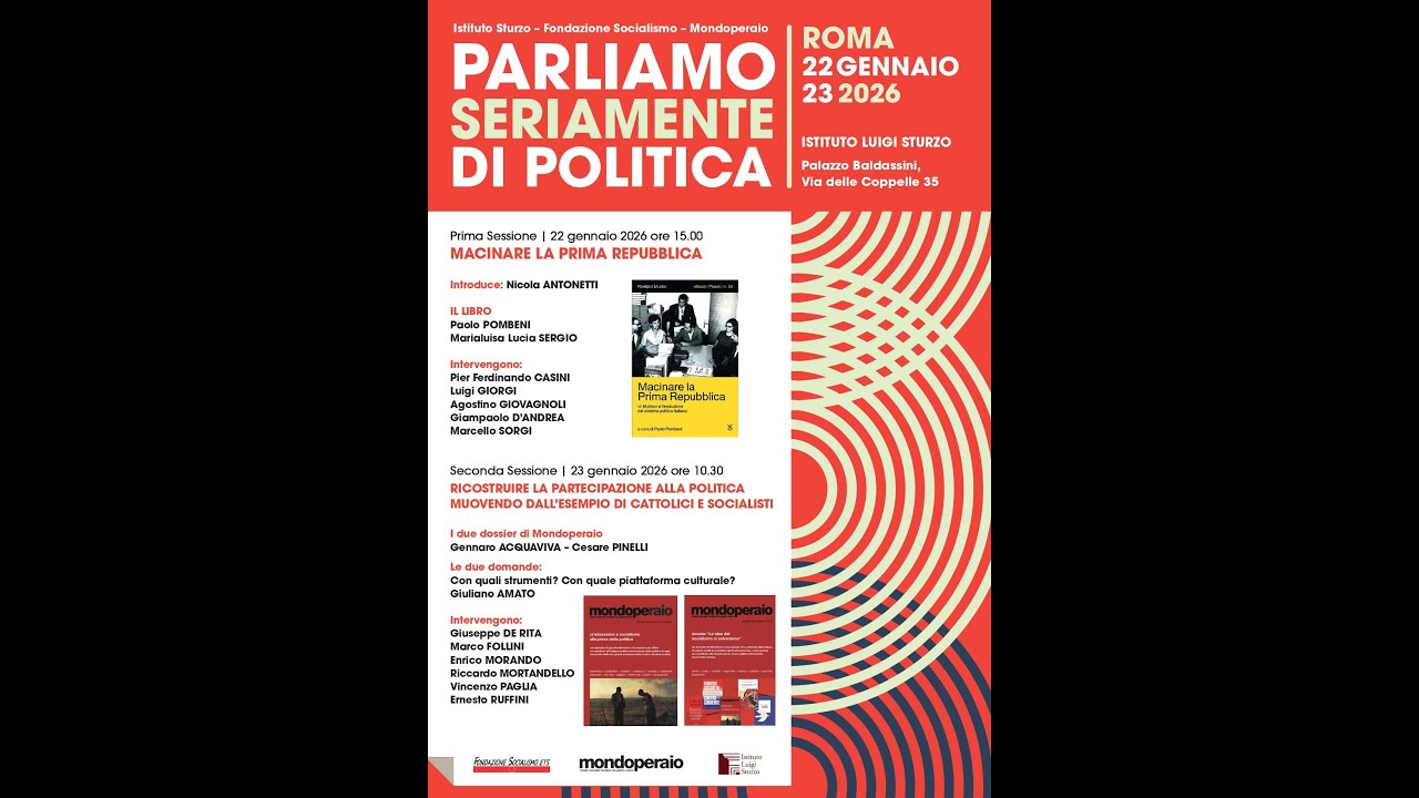 Parliamo seriamente di politica Prima sessione Macinare la Prima Repubblica