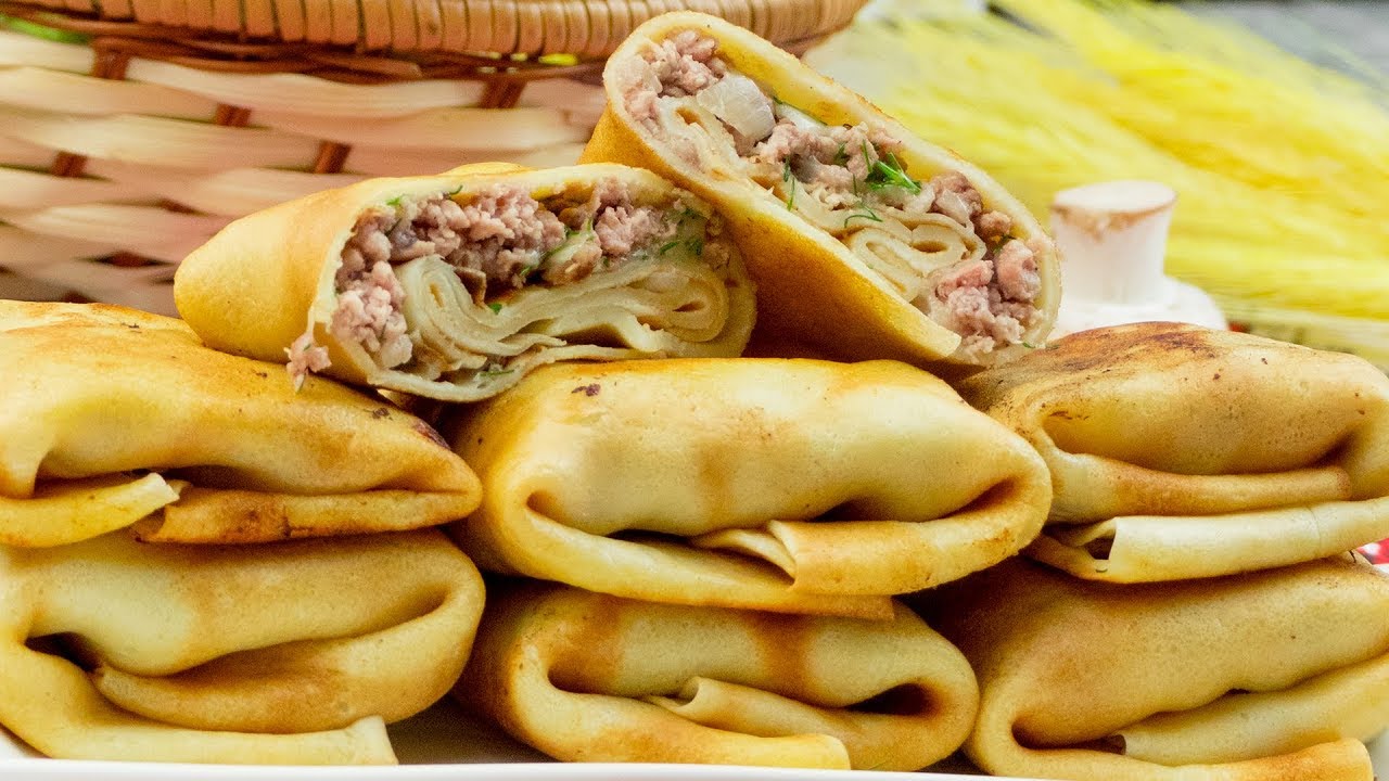 Crêpes à la viande - une entrée très savoureuse et rassasiante ! │ Savoureux.TV
