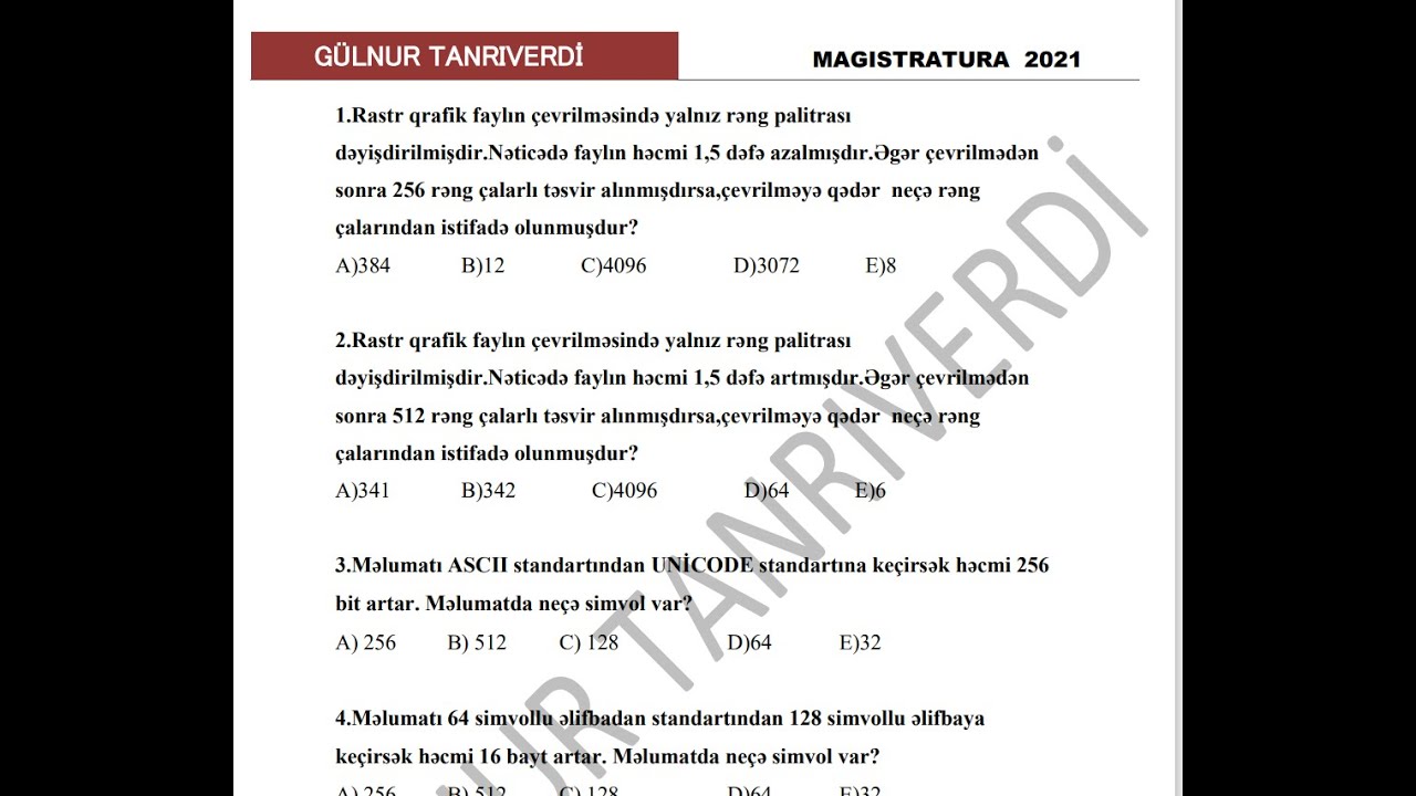 #Informatika❗QƏBUL 2021 ❗                                              ✅ƏJDAHA TİPLİ TEST 1✅#qebul
