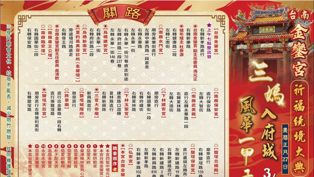 大家投票通過決定！🤣😂媽祖知名大廟來相挺！👍👍明星媽祖都來了！😮😮🎉臺南南區金鑾宮 三媽入府城 風華一甲子 平安遶境大典🎉「祥龍 Model & Real Temple Fair」正在直播！