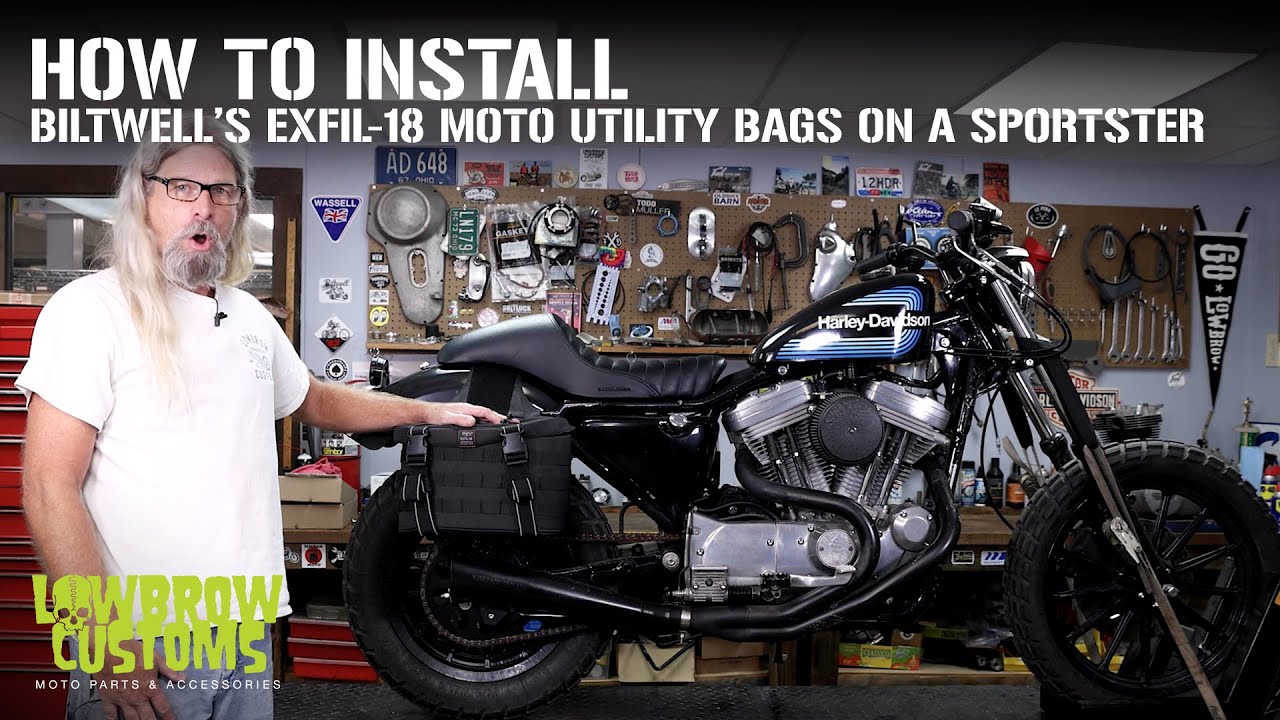 How To Install Biltwell's Exfil-18 Motorcycle Utility Bags On A 2003 Harley-Davidson Sportster