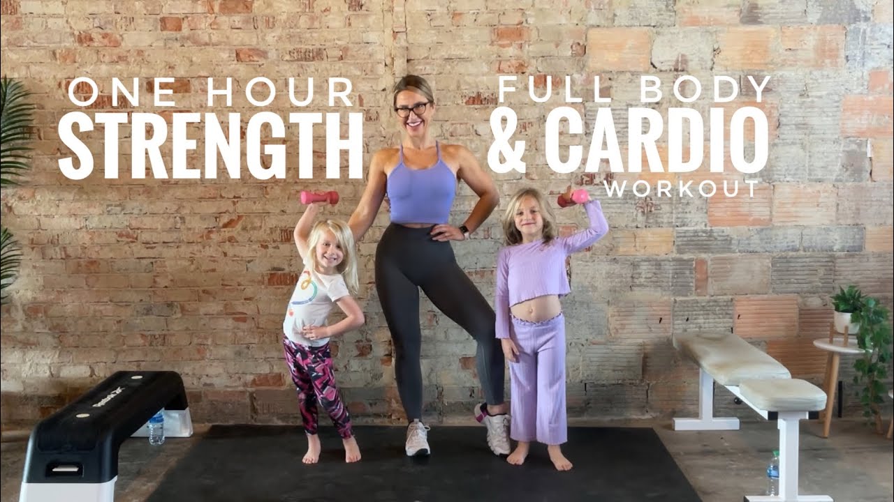 One Hour Strength and Cardio Full Body At Home Workout | Burn and Build | Dumbbells and Chair/Bench