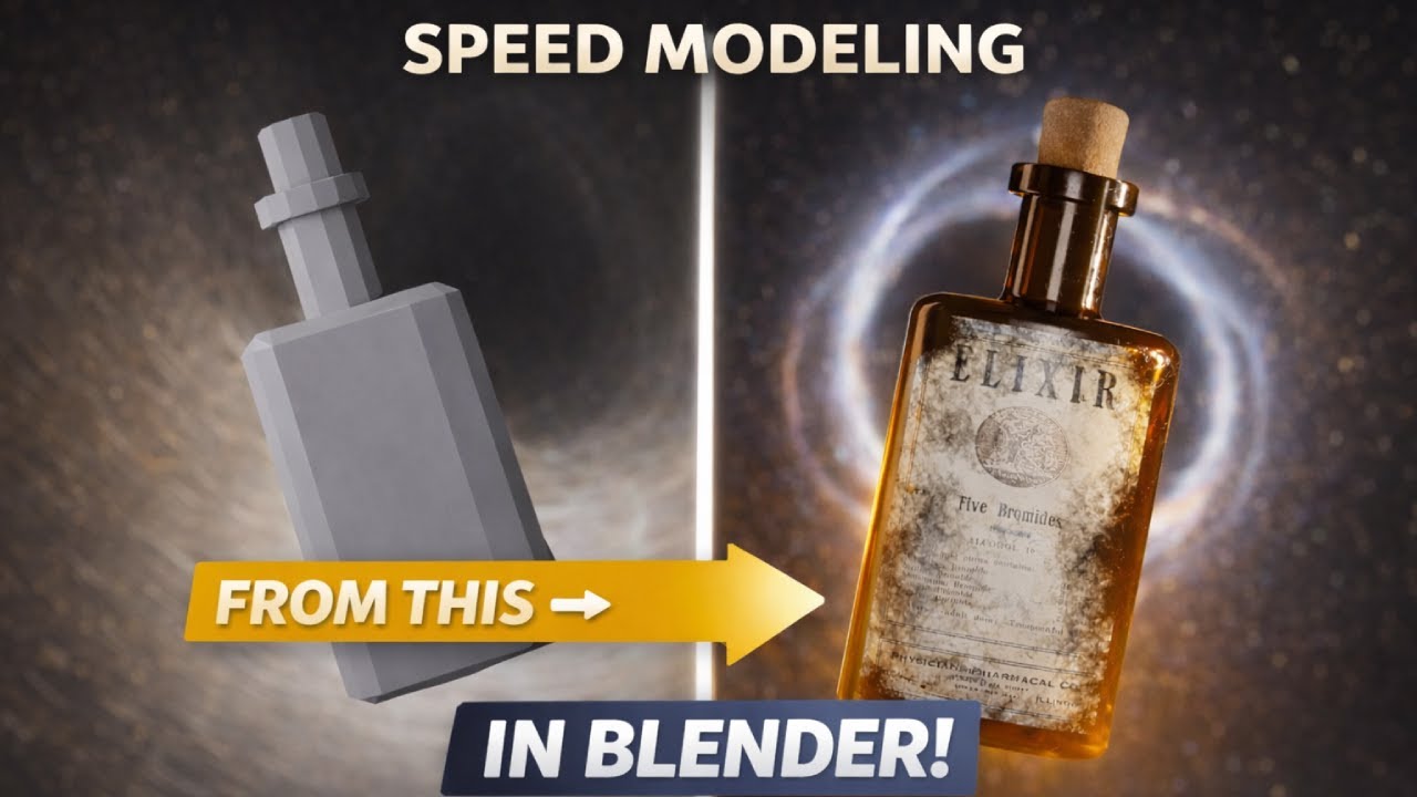 I Modeled This Old Medicine Bottle in Blender | Speed Modeling
