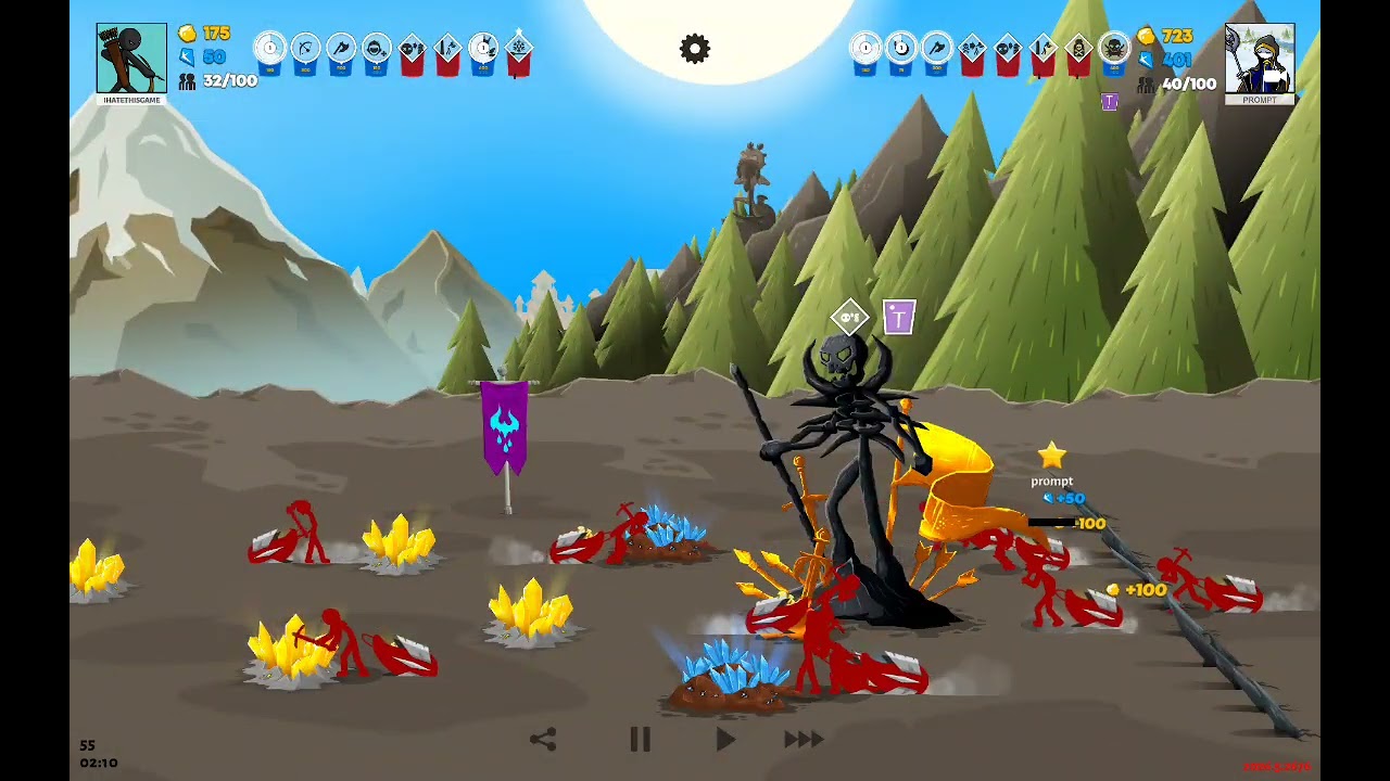 stick war saga marrowkai juggspam vs archis spearcher