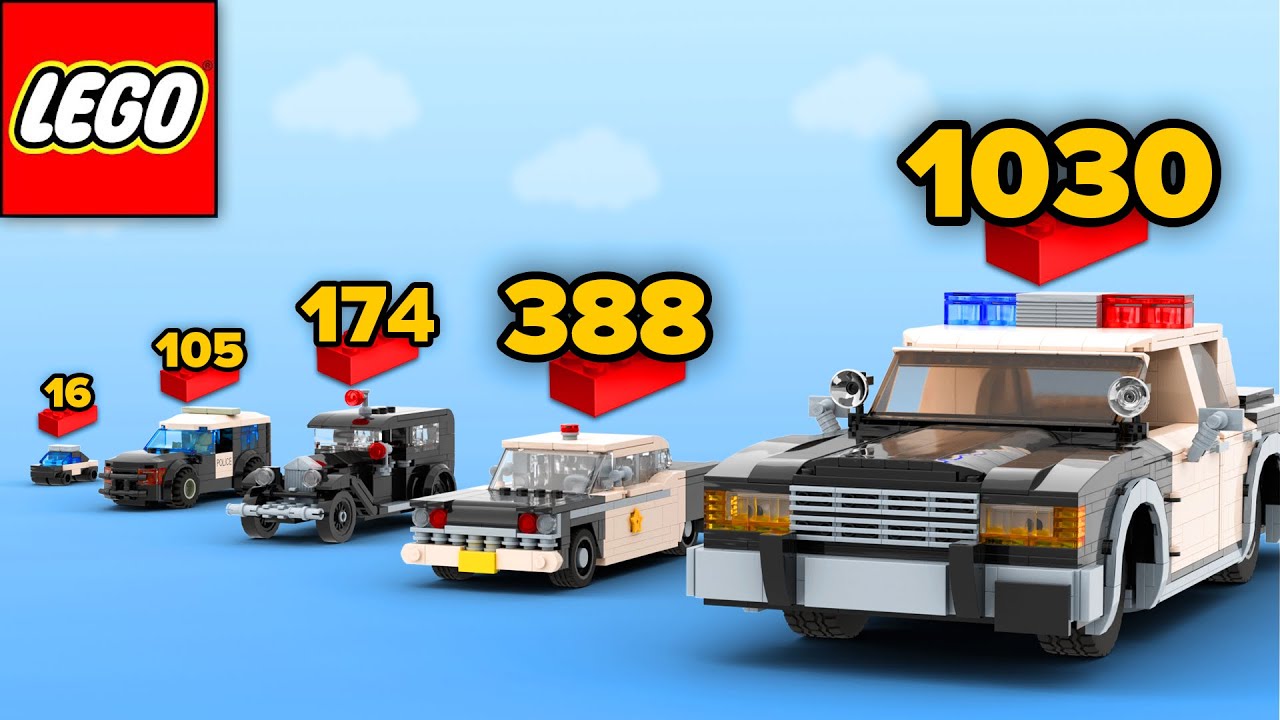 LEGO POLICE CARS From 16 to 1030 Parts | Comparison