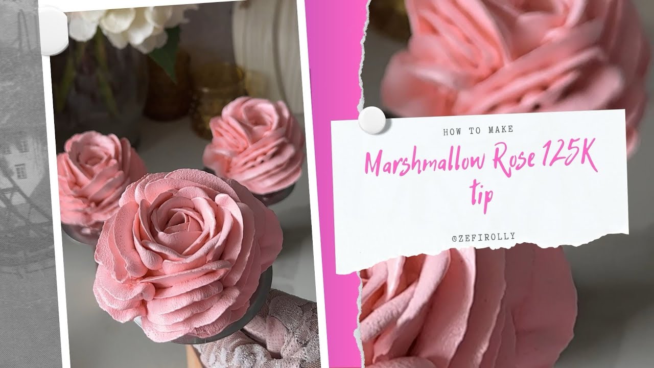 Piping Marshmallow Rose with 125K Tip!