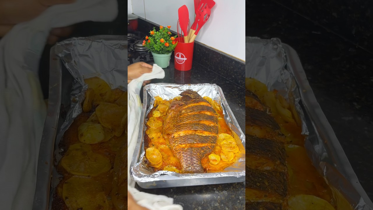 Peixe assado no forno.
