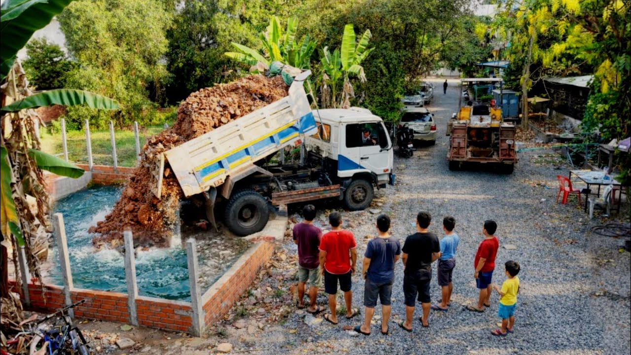 First Start Opening A New Successful Complete Project! 5 T Truck Dumping & Bulldozer Pushing Soil