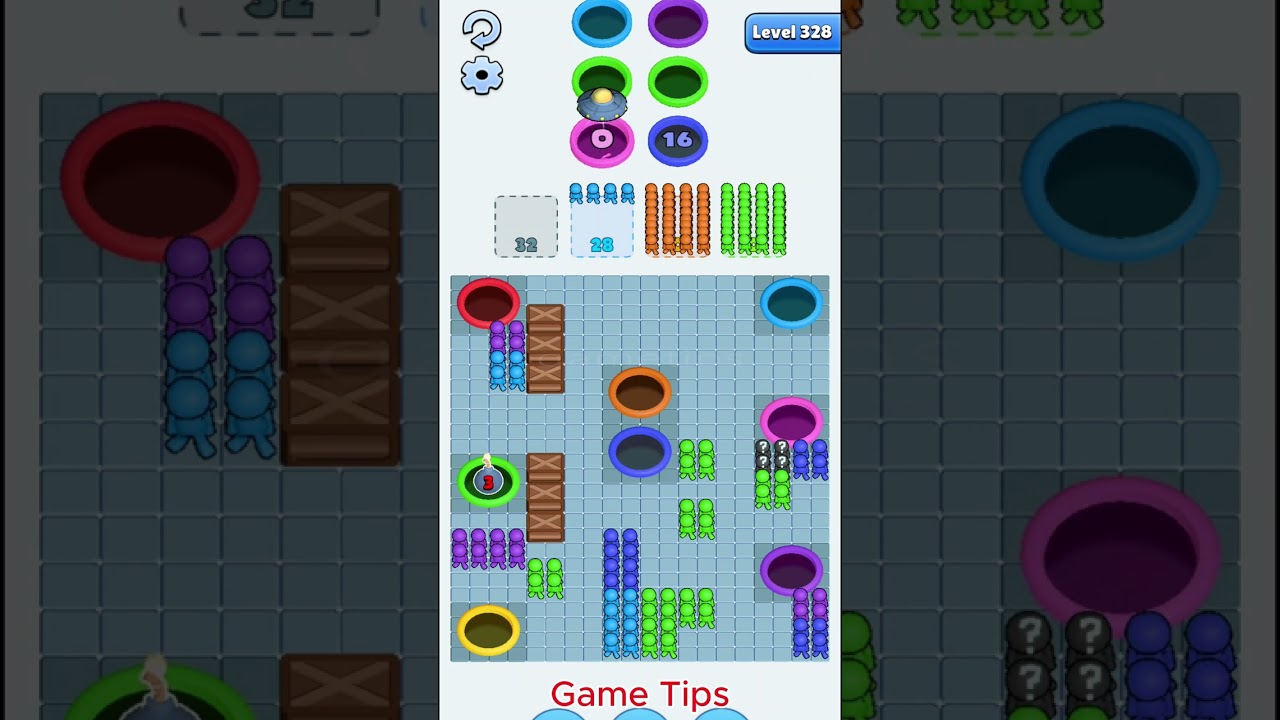 Hole People New level 328 Solution Walkthrough