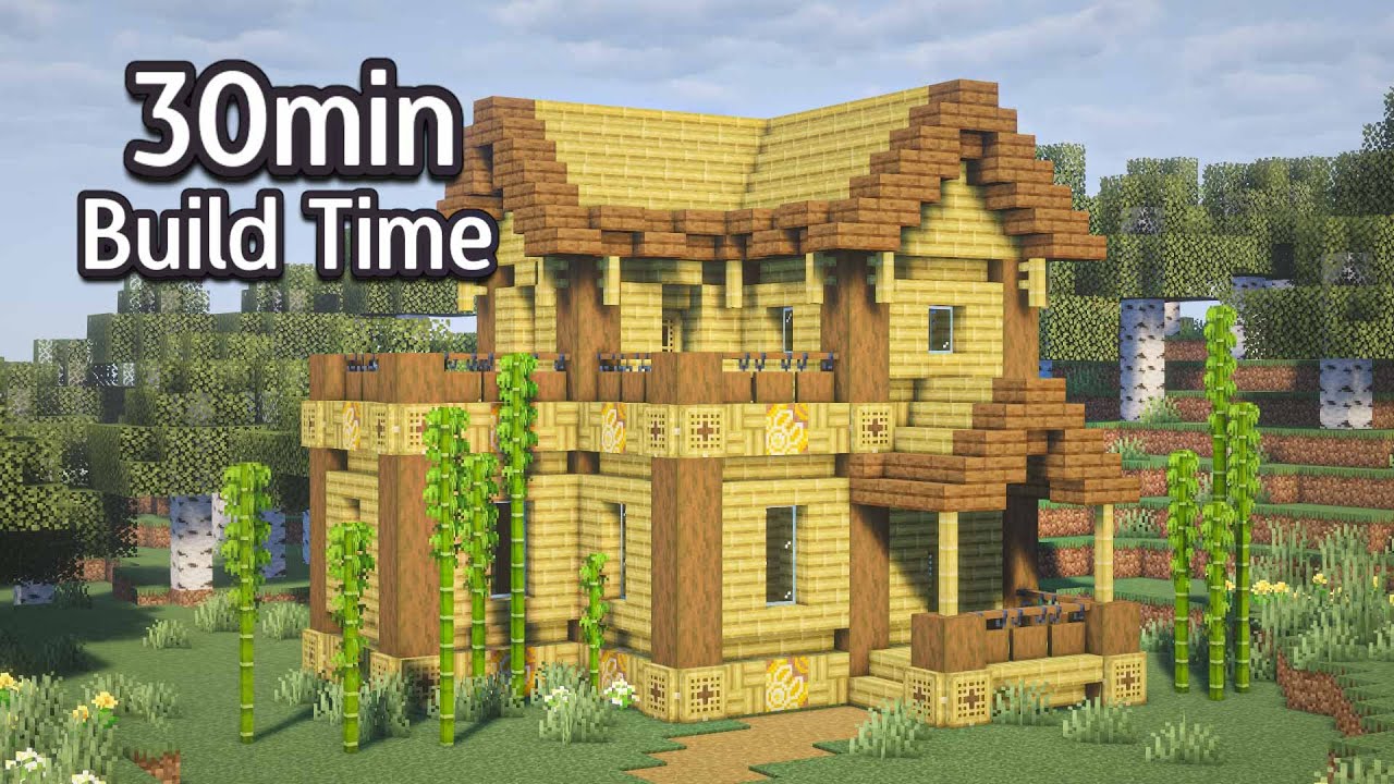 Bamboo Starter House: Minecraft tutorial