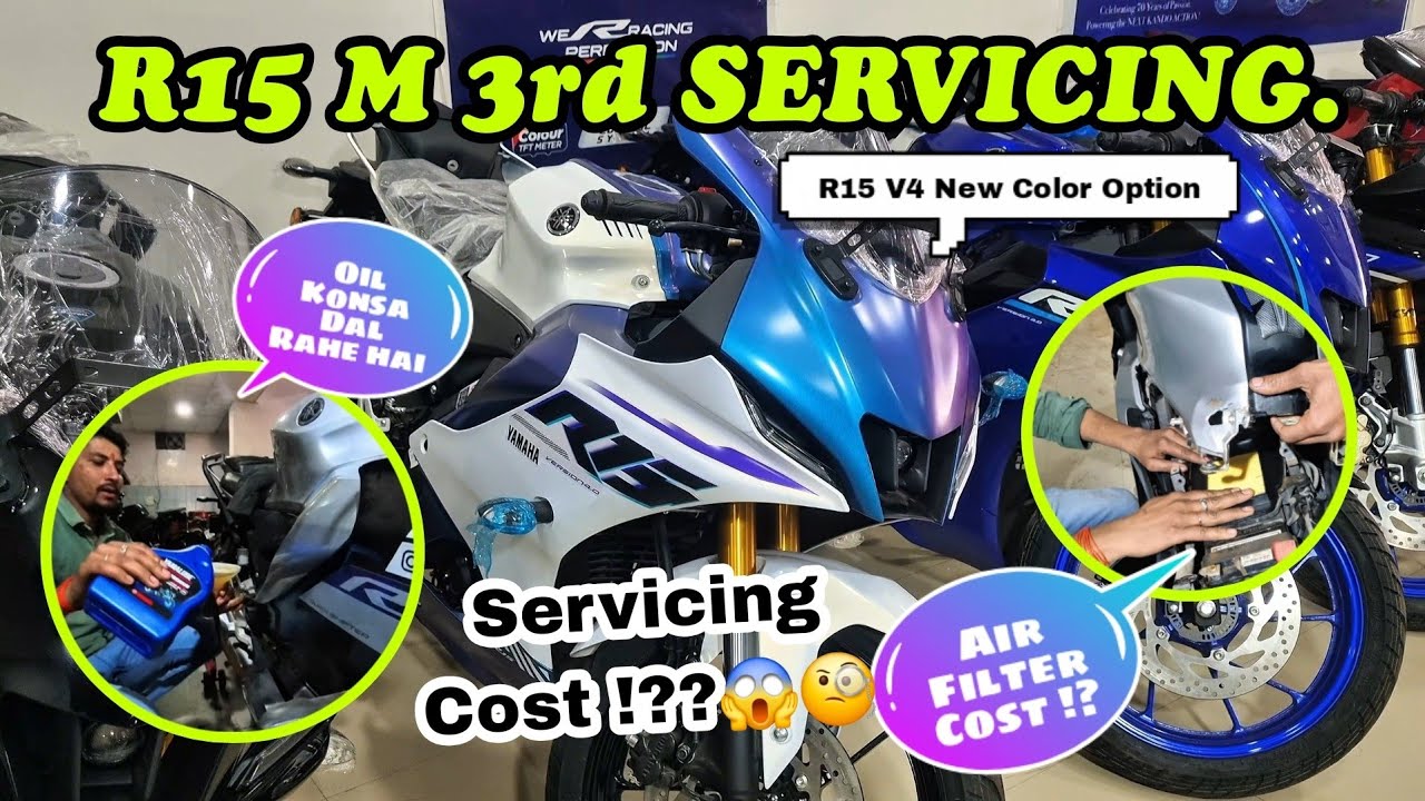 R15 M (V4) 3rd Servicing Cost 😱, Itna Zyada Bill ?! | Oil & Air Filter Cost 🧐😢