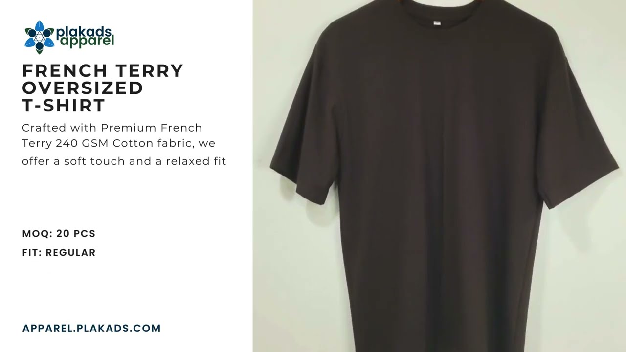 Chocolate Brown Oversized T-shirts | 240 GSM French Terry | Plakads Apparel Round Neck Drop-shoulder