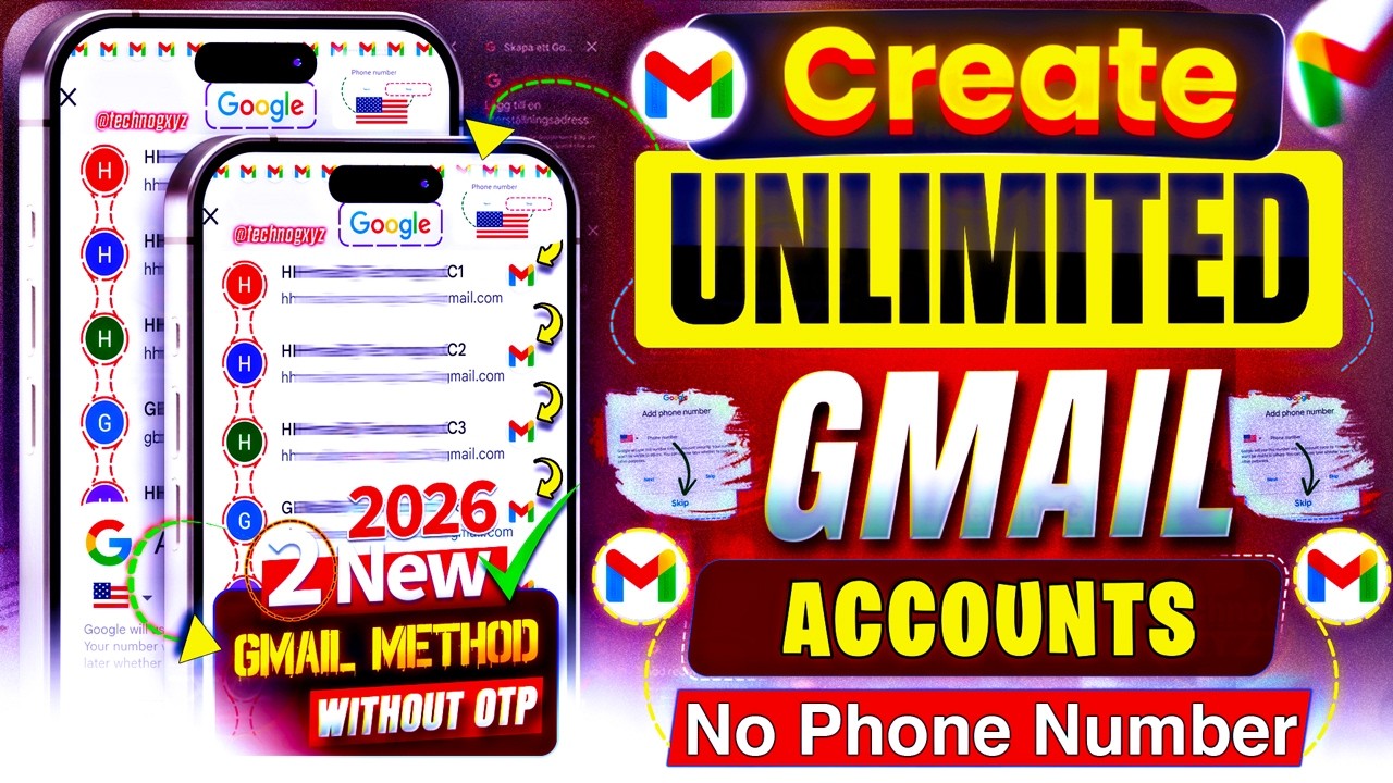 Unlimited Gmail Account Without Phone Verification | Unlimited Gmail Create Method 2025 Create Gmail