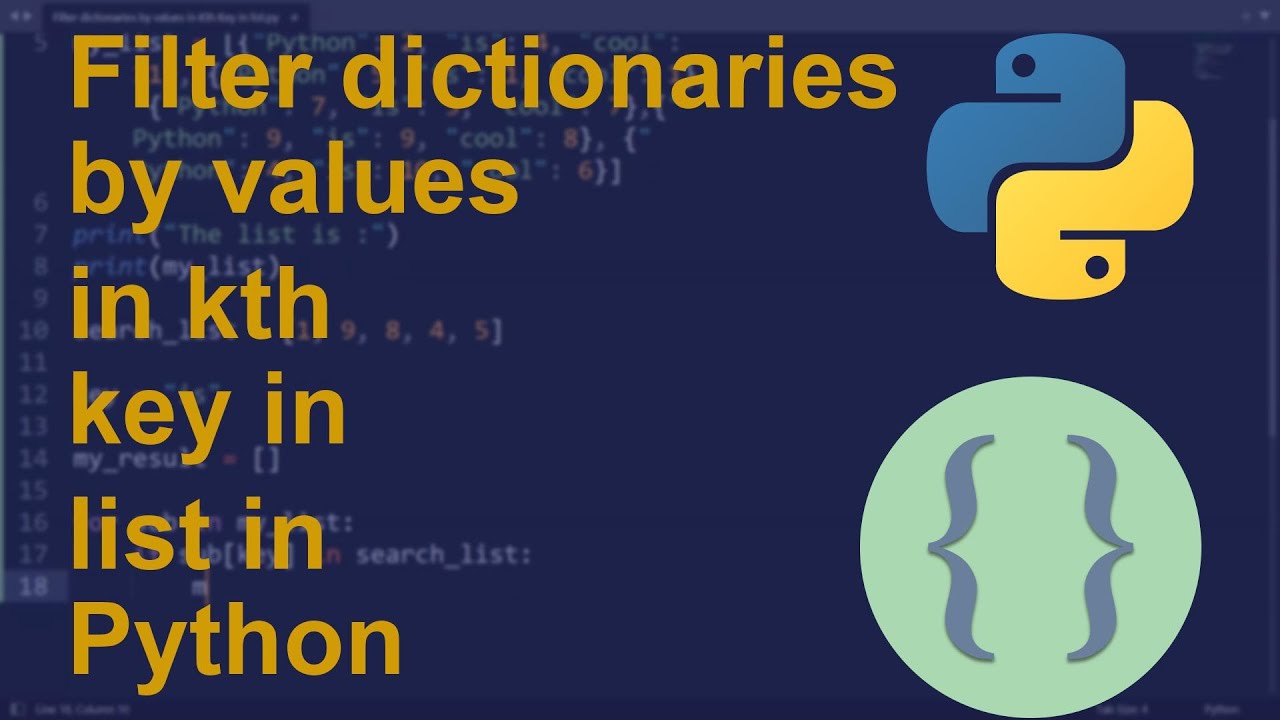 Filter dictionary by values in kth key in list in Python | Python Examples | Python Coding Tutorial