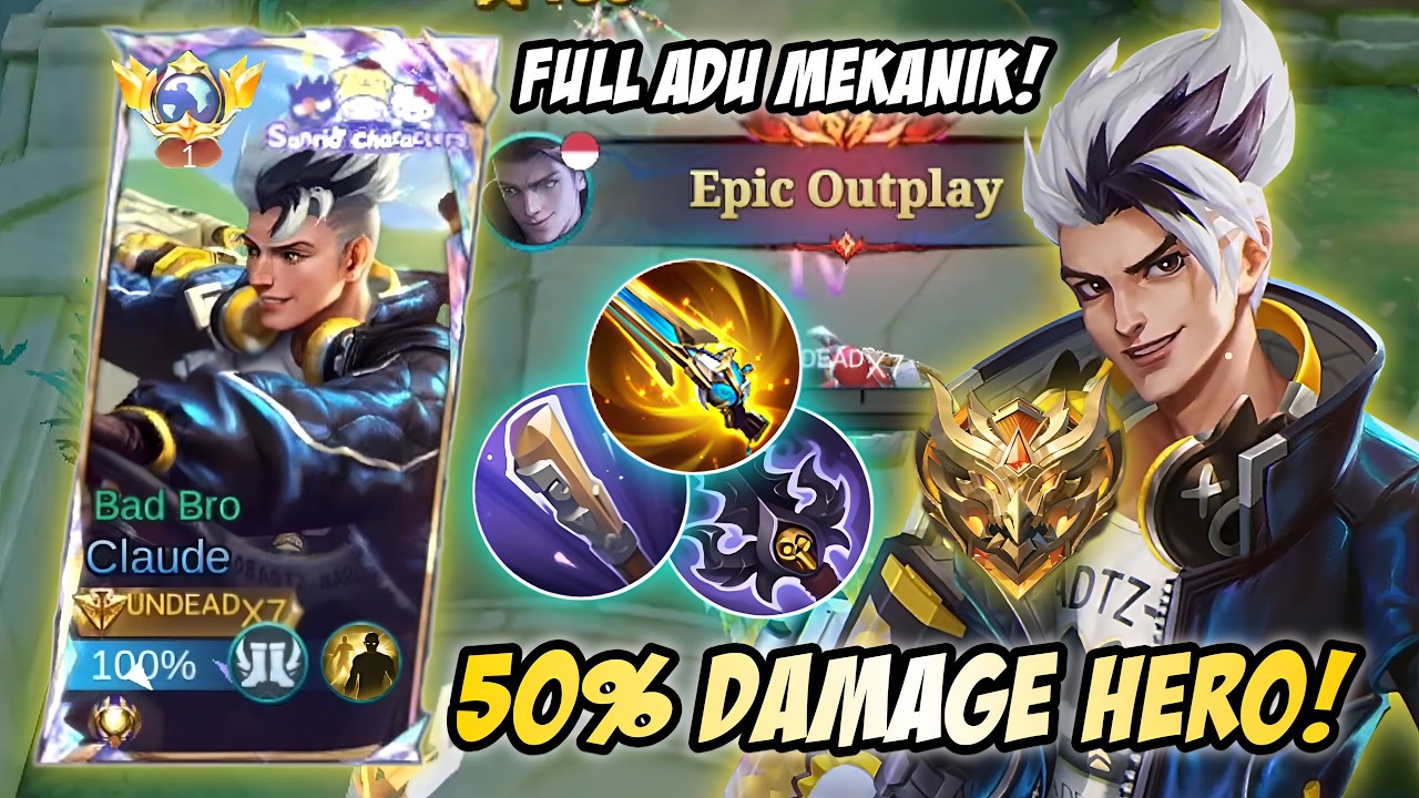 GILA MATCH SERU! POSISI KALAH MASIH BISA OUTPLAY SEMUA MUSUH! | TOP GLOBAL CLAUDE - MLBB
