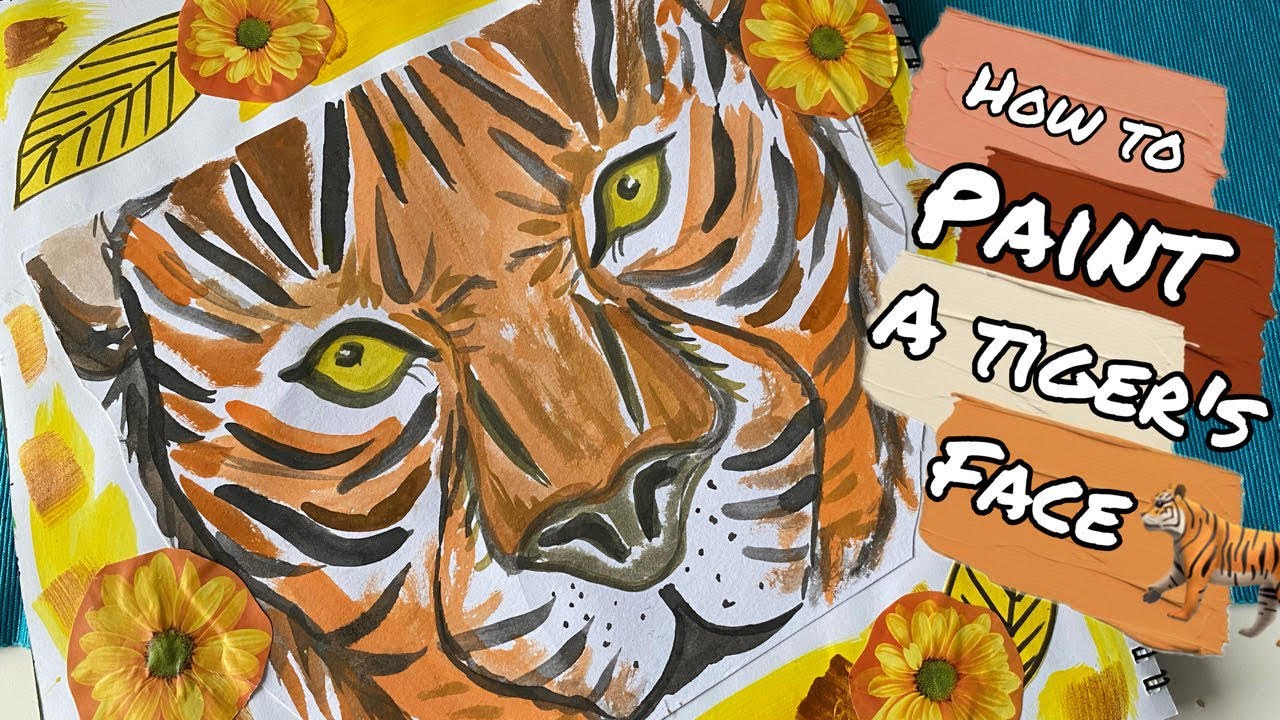 How to paint a Tiger's face in Watercolors (Easy Artist Tutorial for beginners)