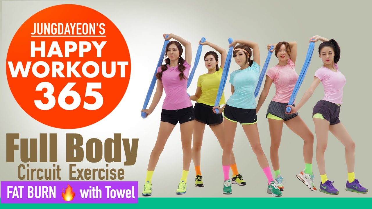JUNGDAYEON'S HAPPY WORKOUT-365 02_Full Body Circuit Exercise (FAT BURN&with Towel)_チョンダヨン_ 郑多燕_鄭多燕