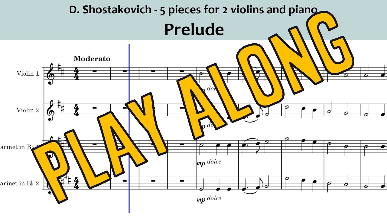 Shostakovich - 5 pieces for 2 violins - Prelude (piano accompaniment)