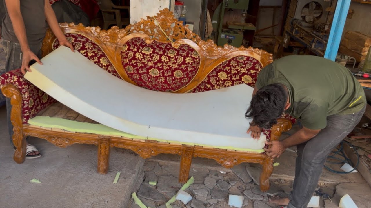 Wooden Maharaja Sofa Cushion Banane Ka Real Process || Sofa Cushion Kaise Banaye 😱 #sofaclub #sofa 