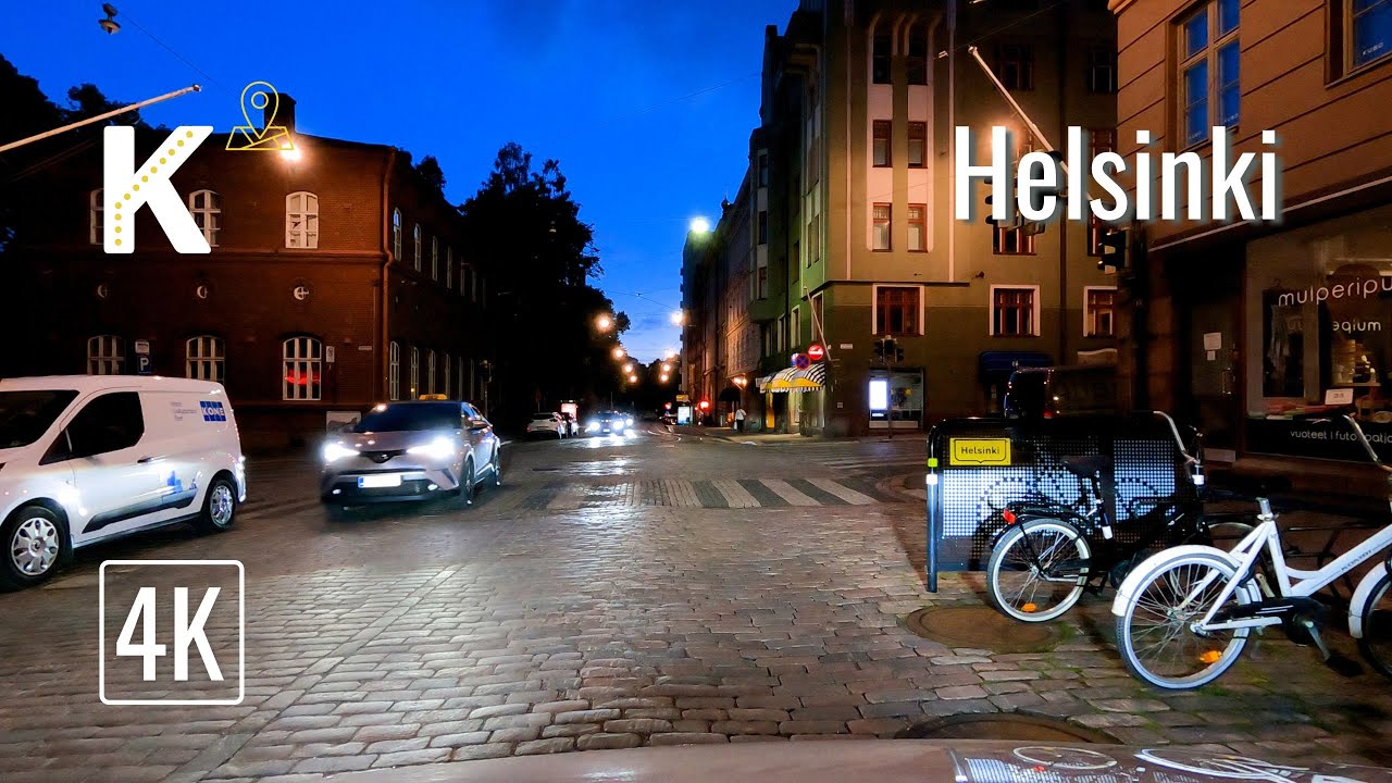 Late Night Drive in Downtown Helsinki