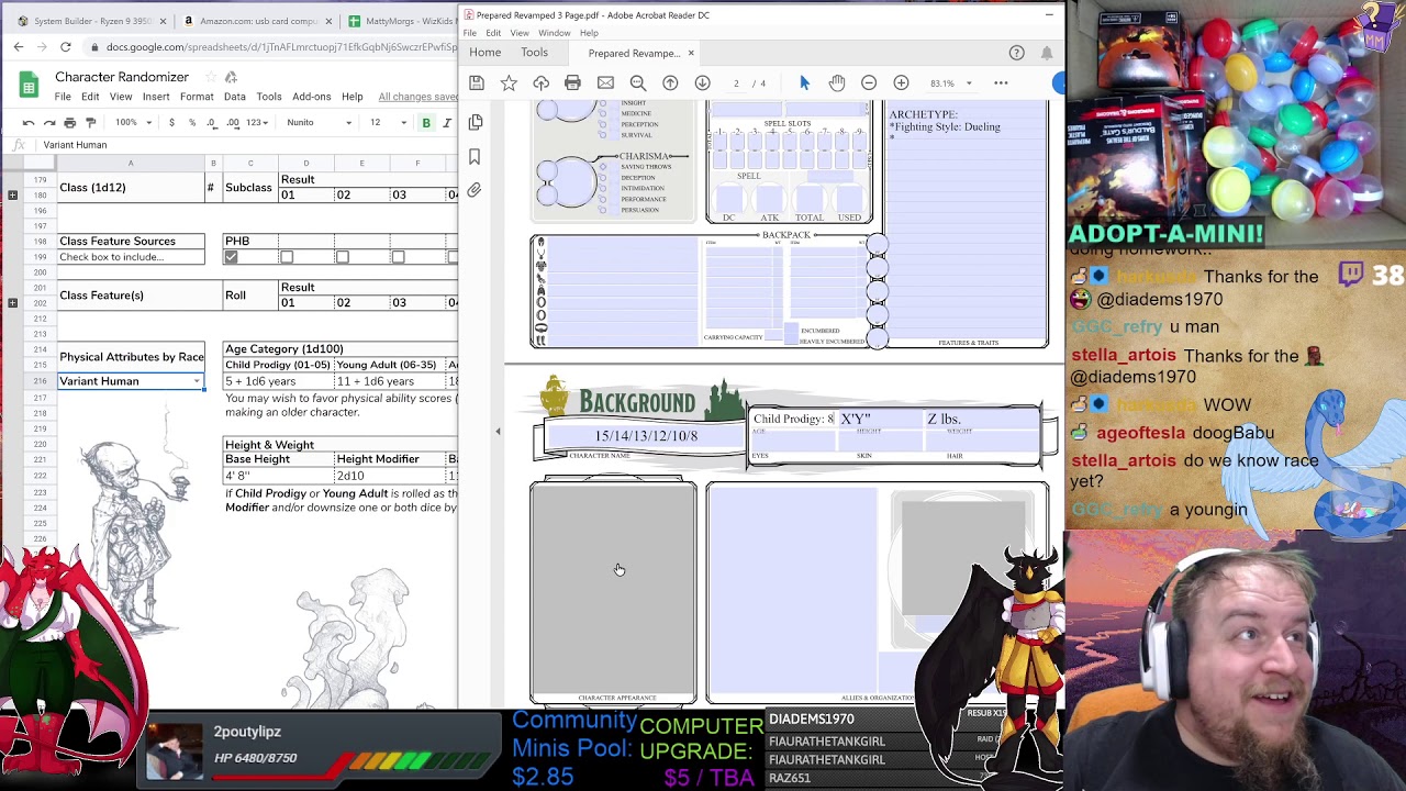 Unearthed Arcana: Human Psychic Warrior Fighter - Merizy, the Child Gifted with Animated Stories