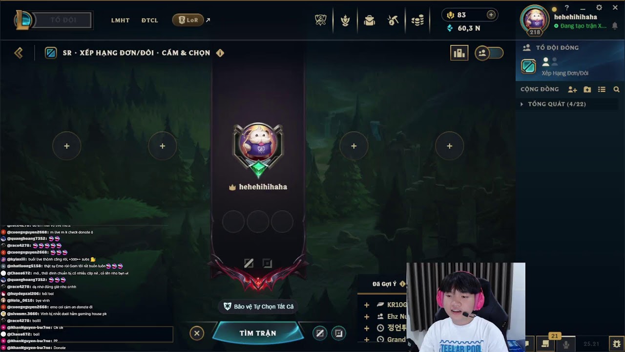 live cho tới khi có team