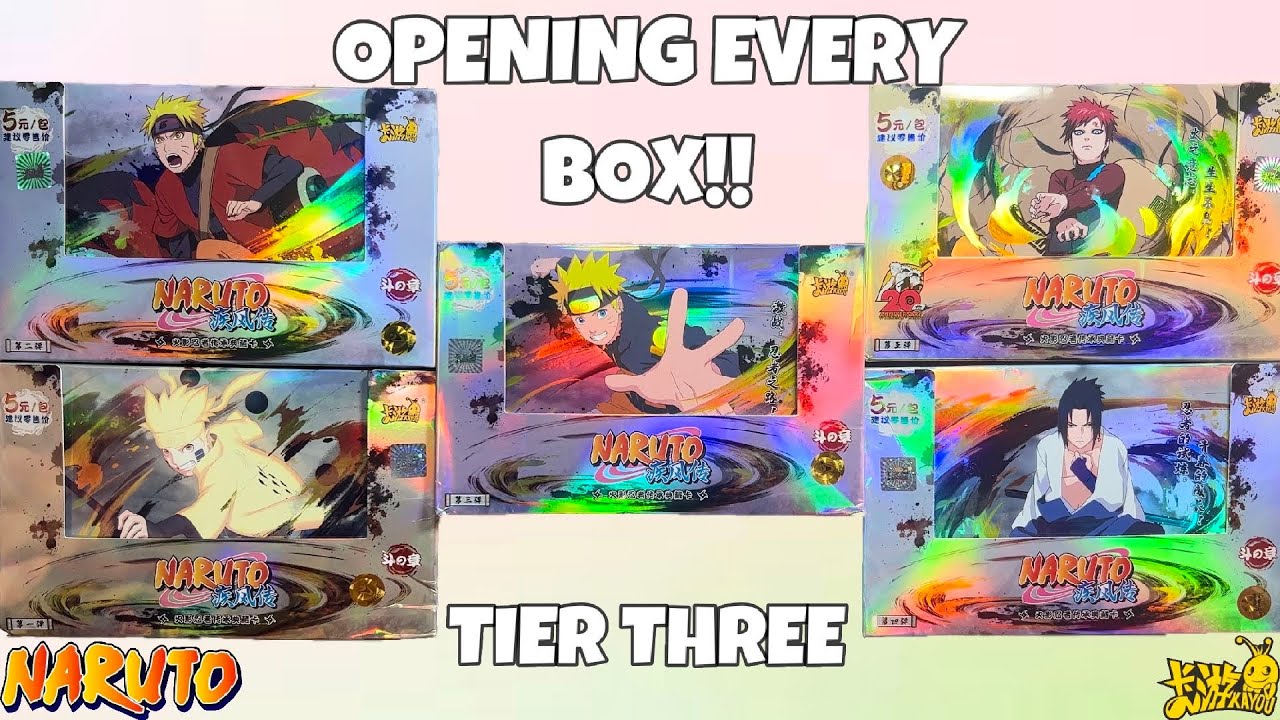ОТКРЫВАЮ ВСЕ КОГДА-ЛИБО СОЗДАННЫЕ КОРОБКИ С БУСТЕРАМИ NARUTO KAYOU TIER 3!! (100 упаковок!)