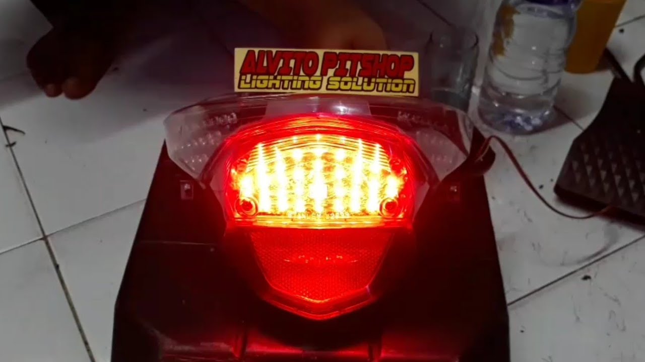 Lampu Rem Beat Pop 8 Mode + Sein/Sign Led Custom