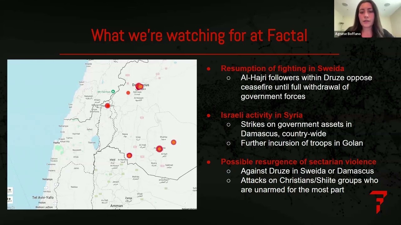 Agnese Boffano on what Factal is watching for in Syria | Global Security Briefing, July 17, 2025