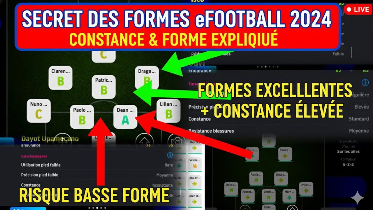 eFootball: Объяснение техники игрока (стабильность, стрелки, реальное влияние)