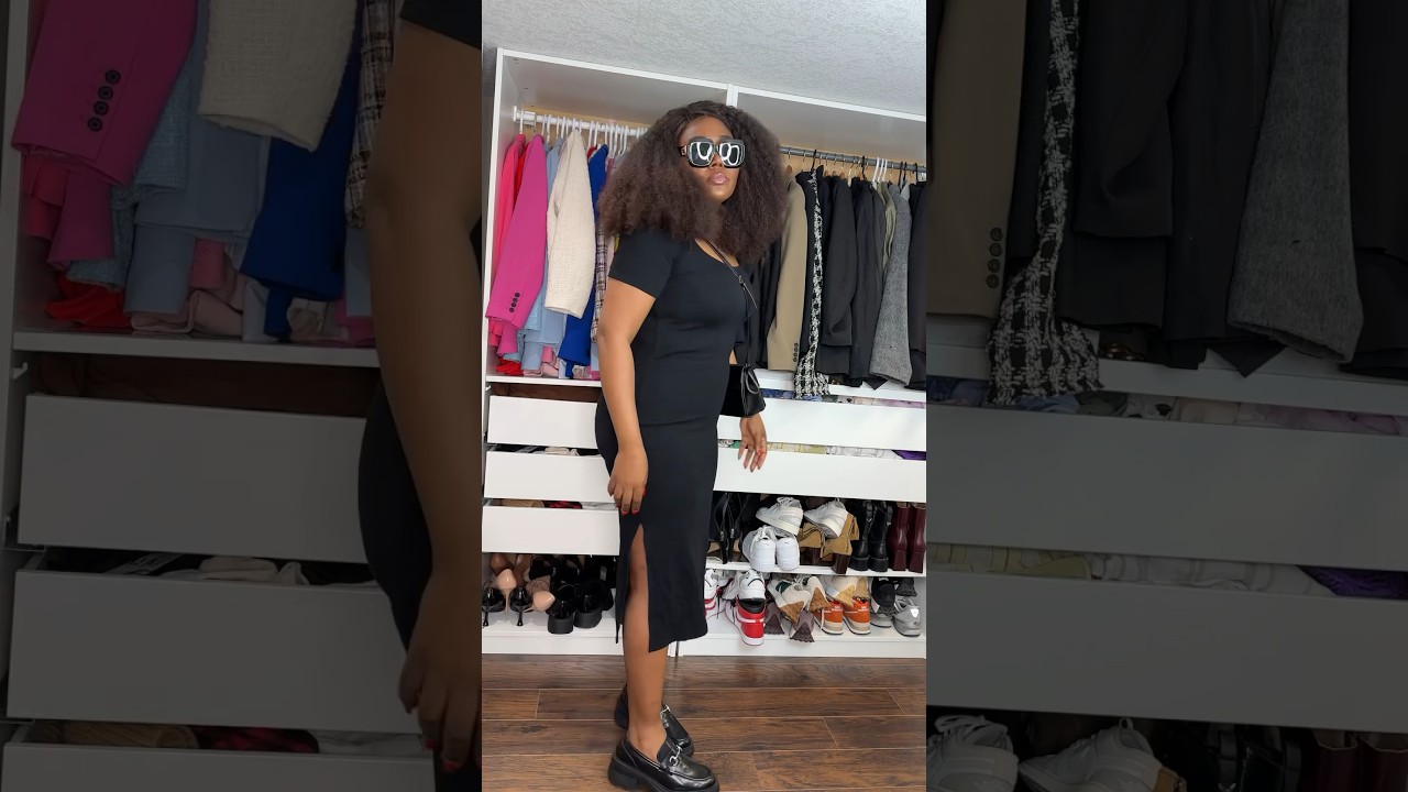 Simple black midi dress🤩🤩. Link to dress is in the comments👇🏾