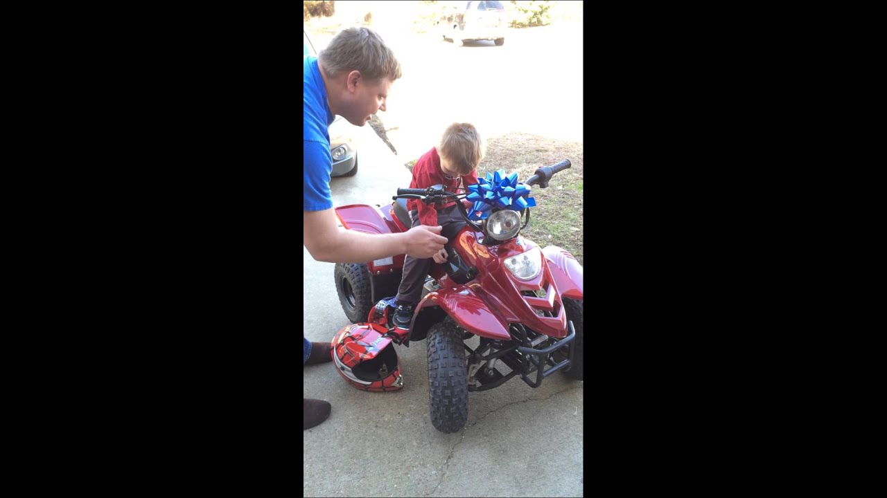 Masons 3rd Birthday 4 wheeler Surprise!