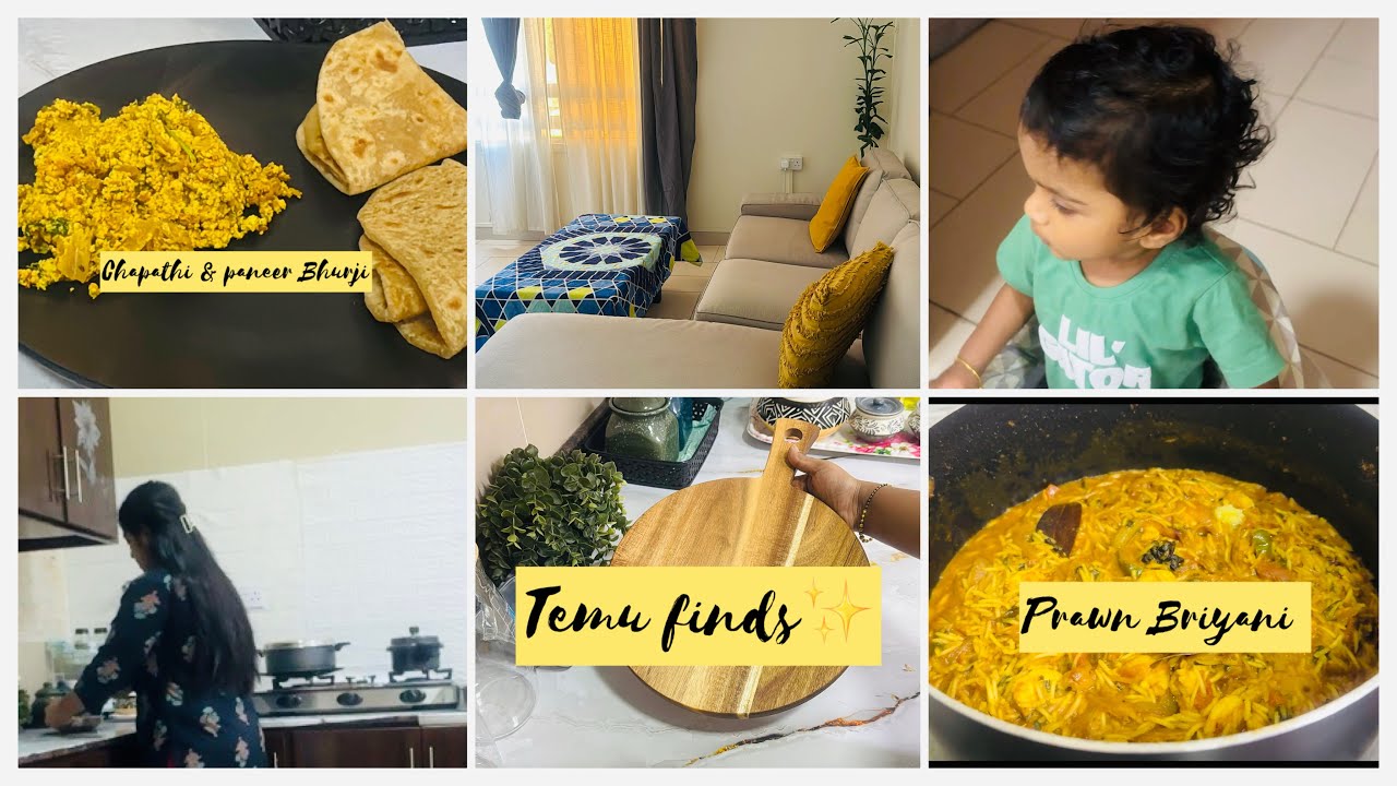 Lunch special Prawn Briyani😋 |Busy morning Routine|Temu finds♥️|cooking|cleaning