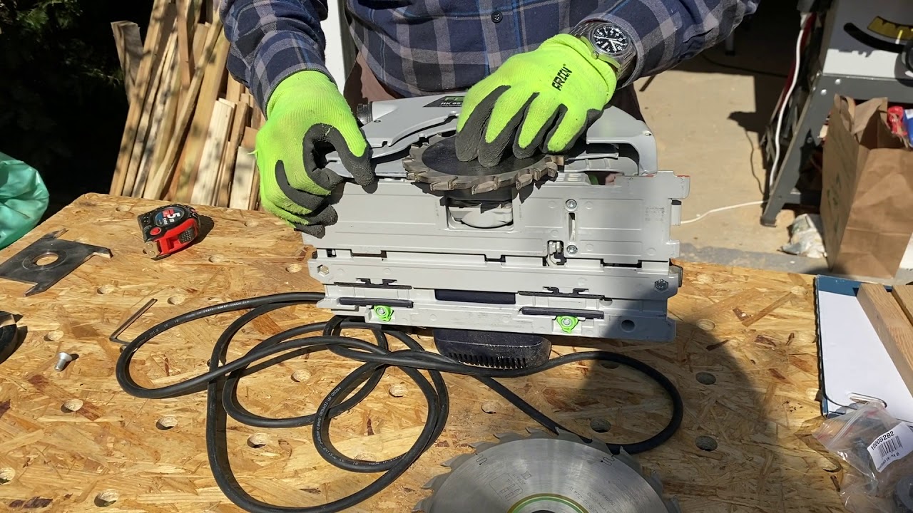 Установка фрезы на ручную циркулярную пилу Festool HK85