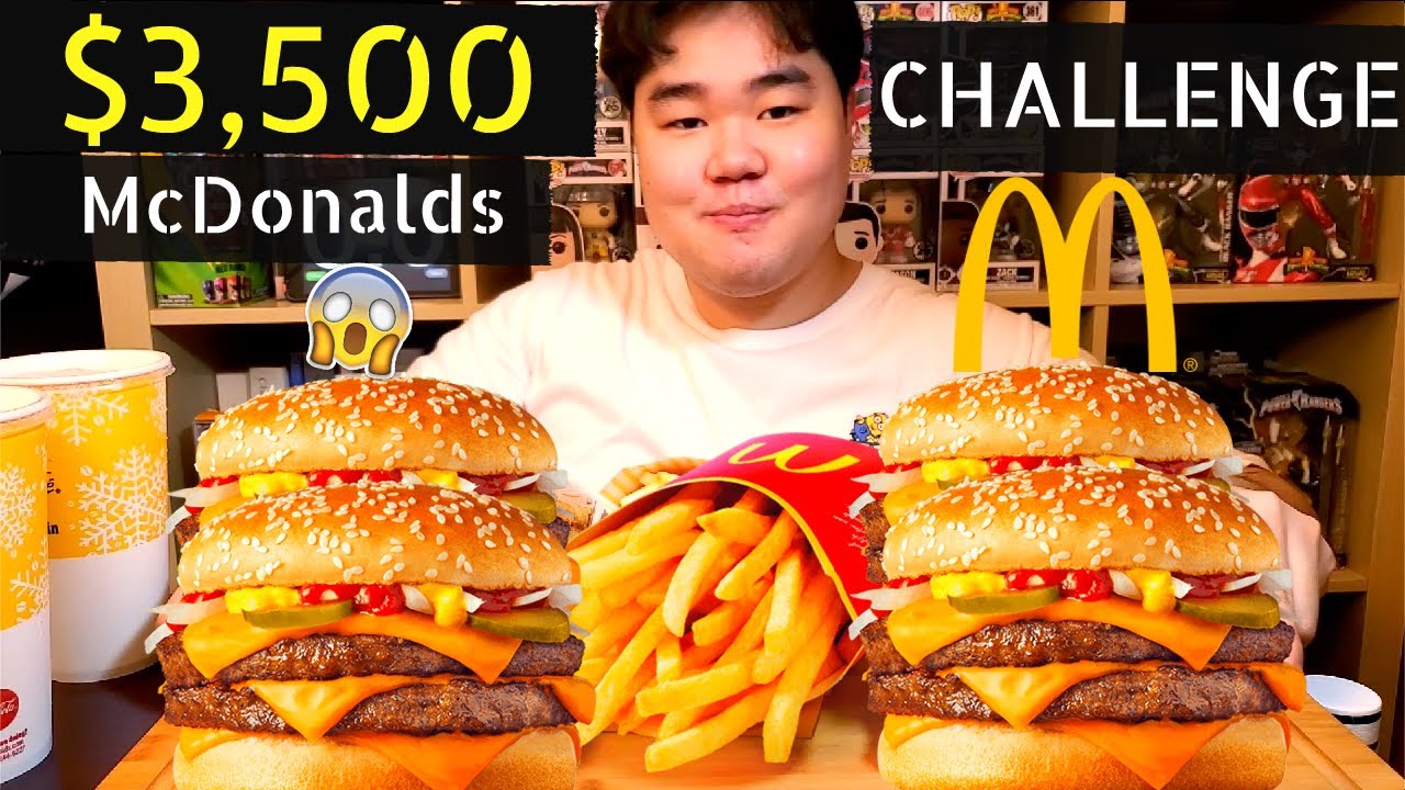 **EXTREMELY DIFFICULT??** $3500 MCDONALD'S CHALLENGE 🍔 MICKEY D'S 먹방 MUKBANG!