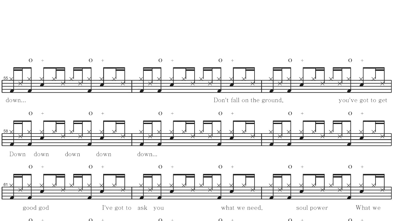 James Brown-Soul Power (Parts 1 & 2) | Drum Score, Drum Sheet Music, 드럼악보