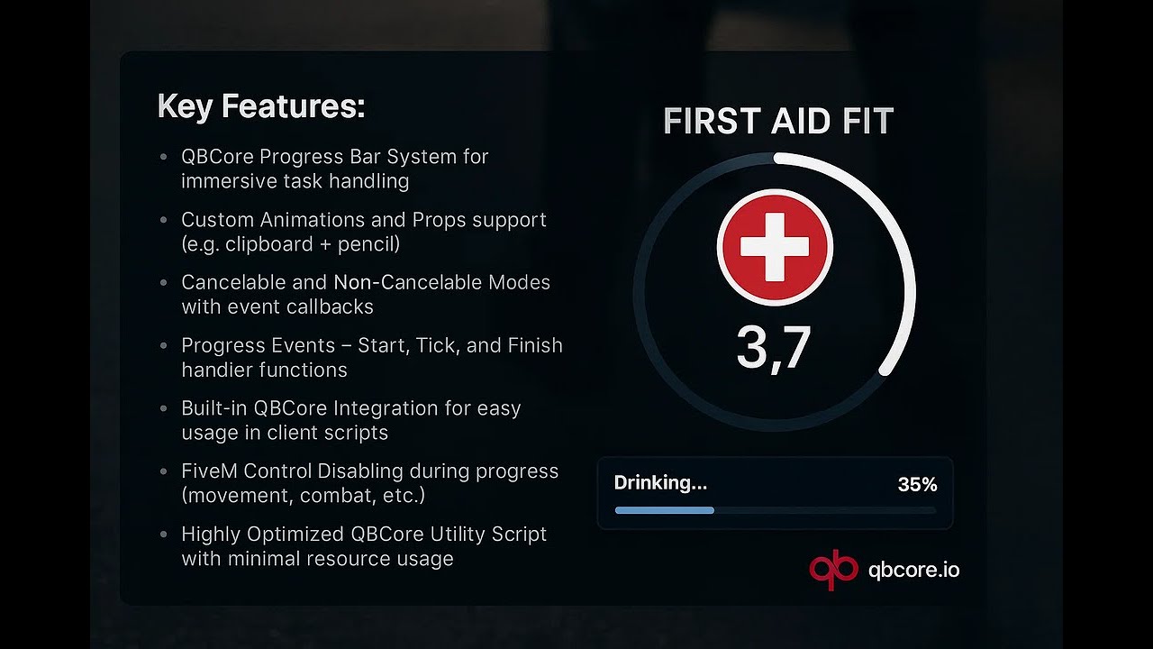 FiveM Progress Bar System (QBCore) | Custom Props, Events, and Animations