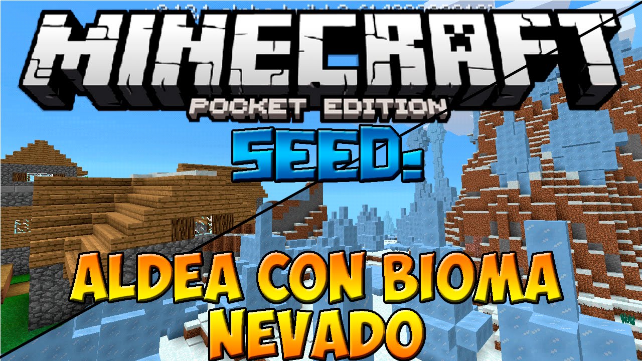 Seeds Para Minecraft PE 0.14.0: SEED DE ALDEA CON BIOMA NEVADO!!
