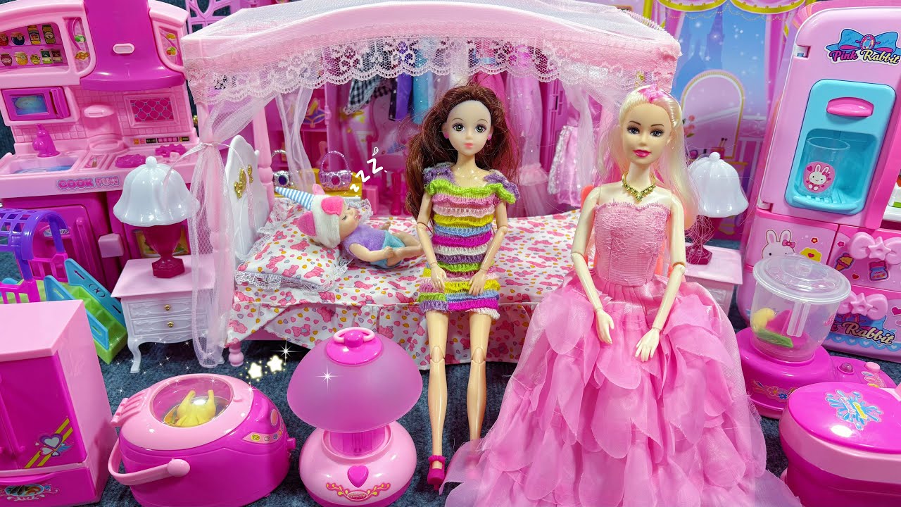 15 Minutes Satisfying With Unboxing Barbie Princess Bed & Wardrobe Dress Up PlaysetASMR |Review Toys