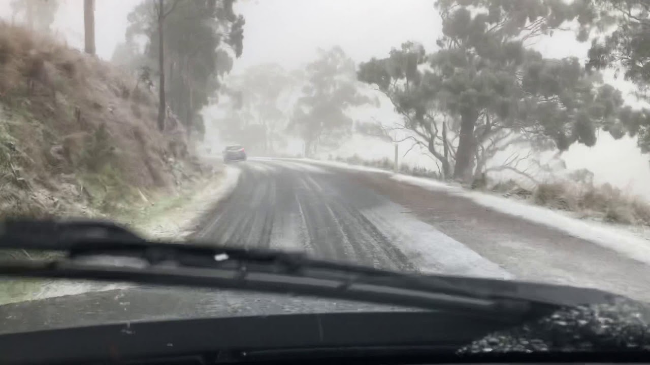 Snow on Mount Buninyong 27 May 2019