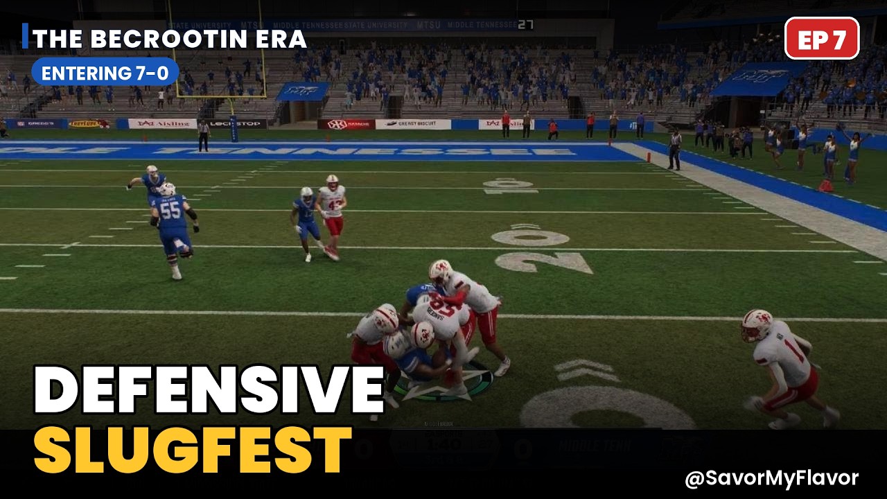 CFB 26 Dynasty &mdash; A Defensive SLUGFEST for First Place | Middle Tennessee Becrootin Era #7