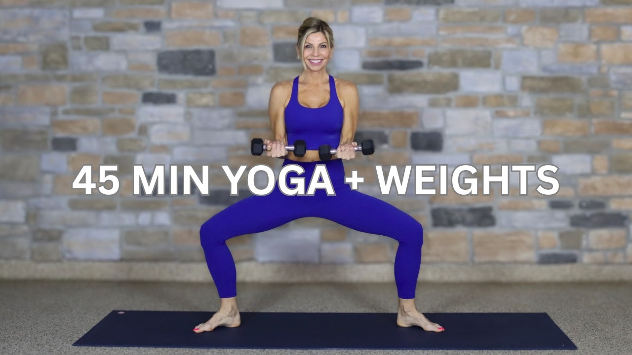 45 Min Full Body Yoga Workout 🔥 (with Weights)