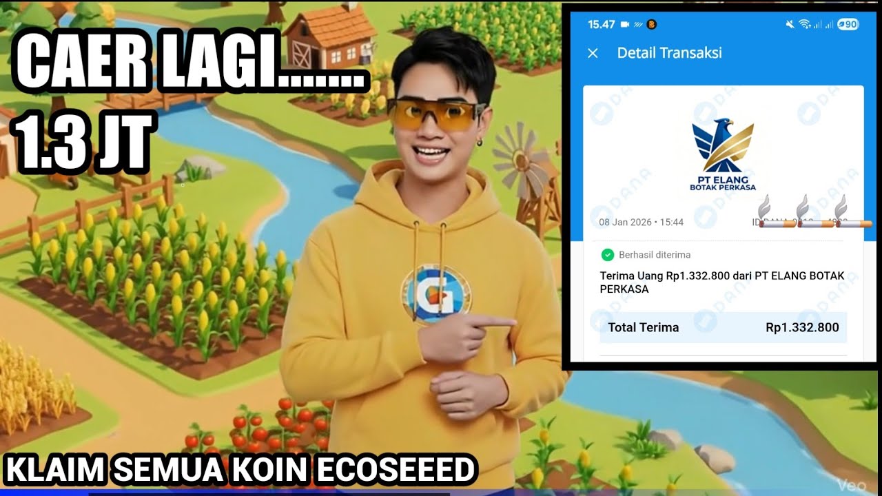 CAER LAGI 1400 coin eco ! Cara claim semua bonus di ecoseed, game pertanian online