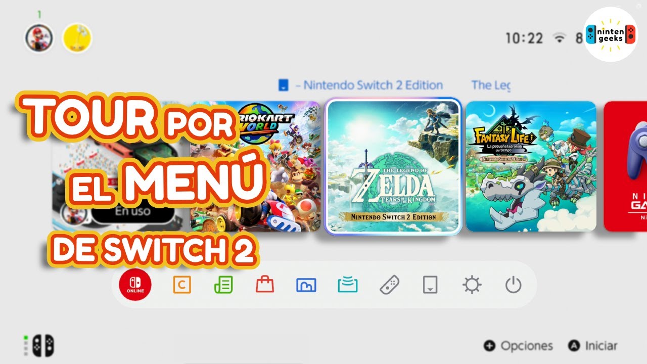 Tour por el MENÚ e INTERFAZ de Nintendo Switch 2 🎮 | Todas las novedades