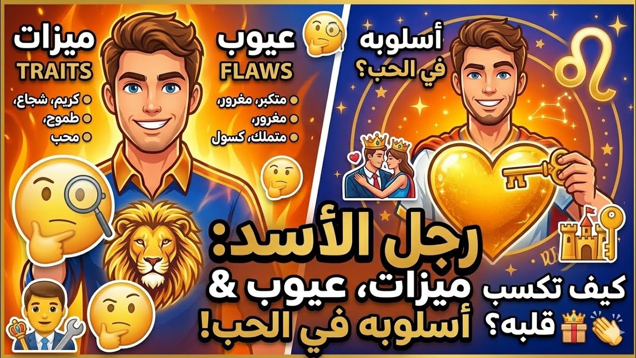 💌 #صفات #رجل #الأسد #ميزات و #عيوب وكيف تكسب قلبه 🤭🤭🤭